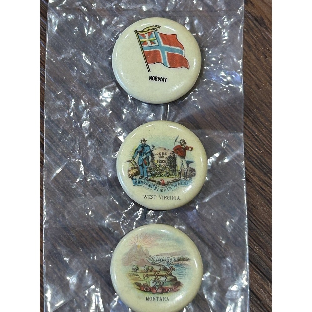 1890's Montana, West Virginia, Norway Sweet Caporal Cigarettes Pinback Button
